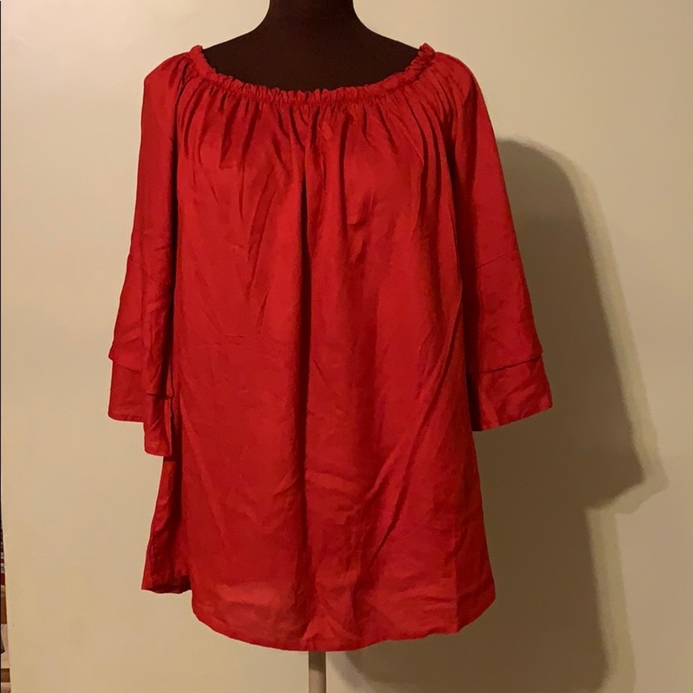 Lascana red blouse with elastic neckline